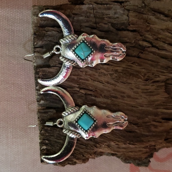 Longhorn Earrings Cattle Cow Steer Bull Vaca Toro Vaquera Vaqueros Rodeo Cowgirl - Picture 9 of 9